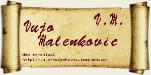 Vujo Malenković vizit kartica